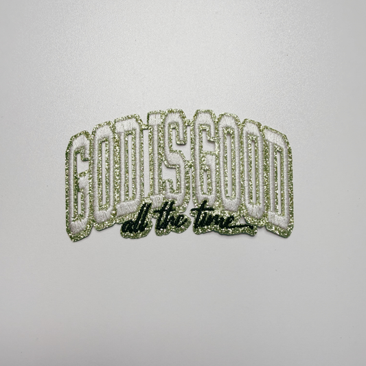 4" God Is Good (GOLD) -  Embroidered Hat Patch