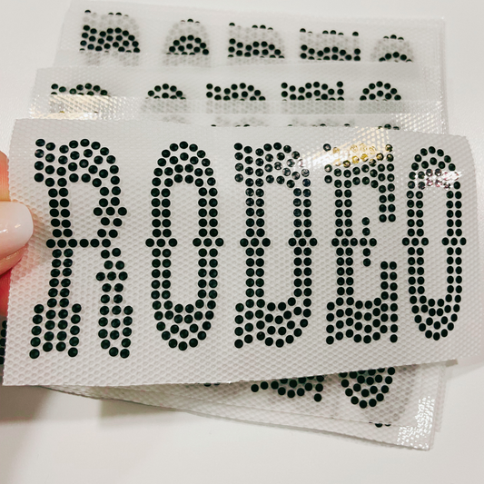 4" Rodeo SPANGLE Transfer - COLD PEEL - Perfect for Hats