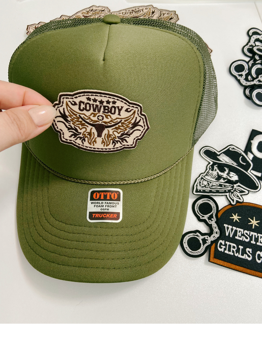 3" Cowboy - Embroidered Hat Patch