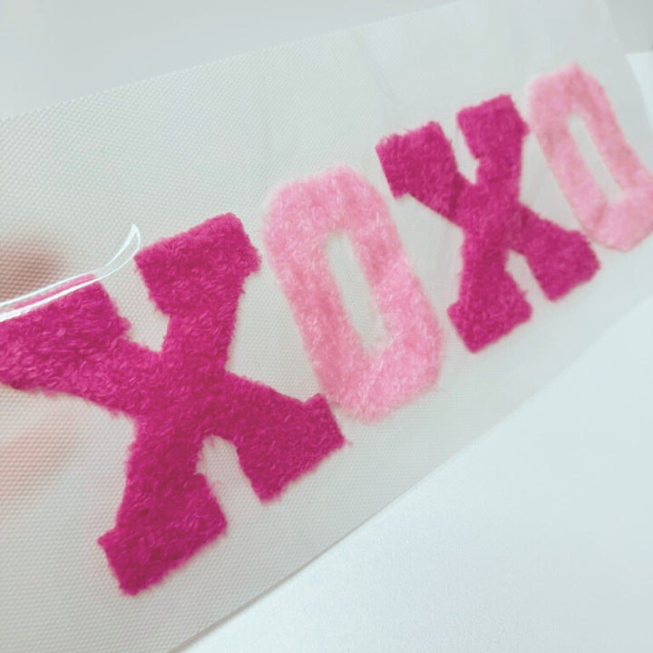 10.5"  XOXO - Fuzzy Patch / Transfer ( COLD PEEL)