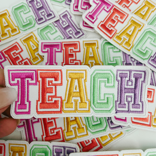 4"  TEACH -  Embroidered Hat Patch