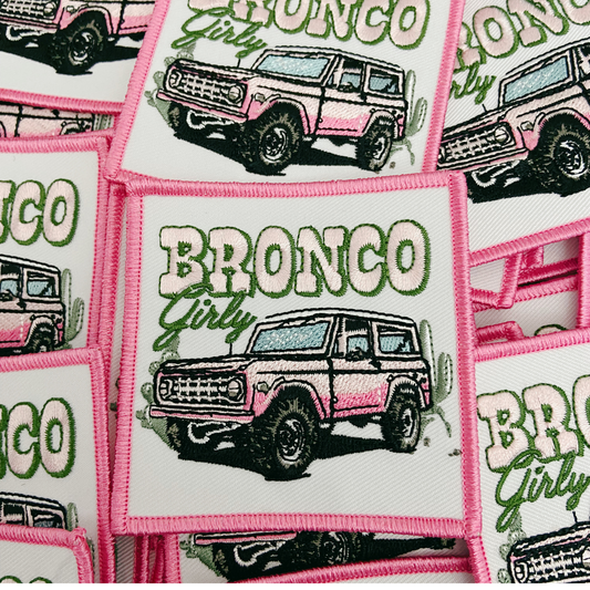 3" Bronco Girly  -  Embroidered Hat Patch (version 2)