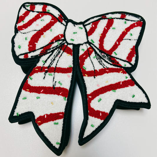 10.5" Christmas Bow - Chenille Patch