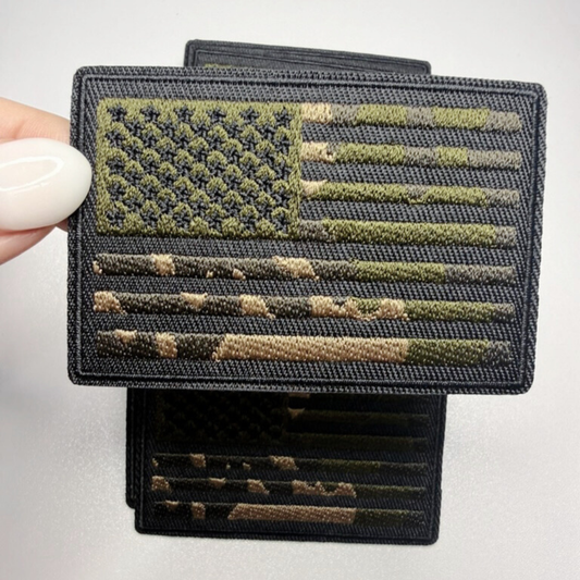 3" CAMO USA FLAG - Embroidered Hat Patch
