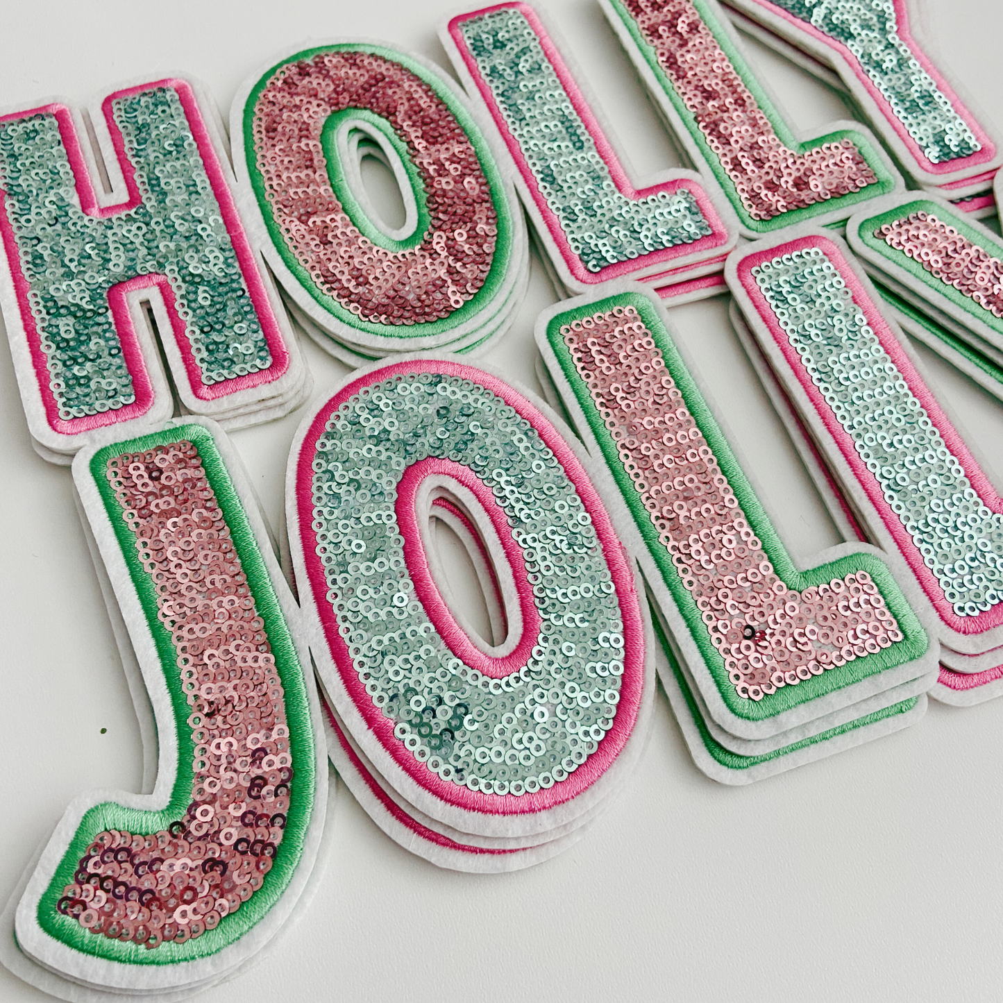 10.5"  HOLLY JOLLY - SEQUIN Patch