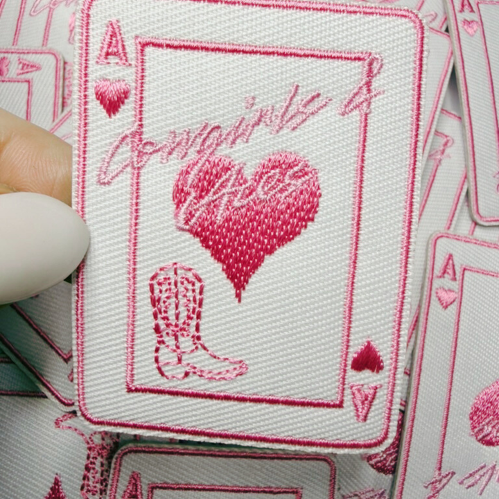 2.5" Cowgirls &amp; Aces Card  -  Embroidered Patch