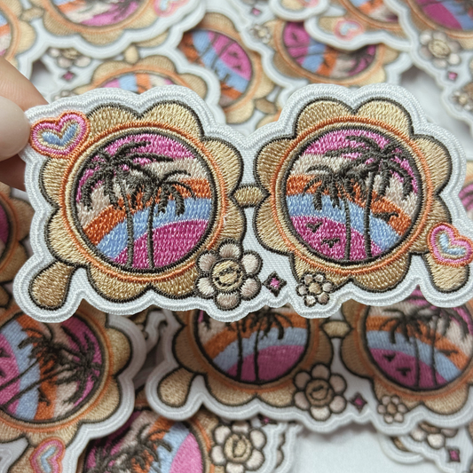 3.5" Groovy Sunglasses - Embroidered Hat Patch