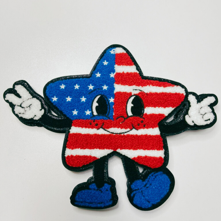 Patriotic Star  - Chenille Patch (10" x 8")