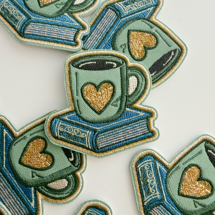 2" Mug with Book -  Embroidered Hat Patch