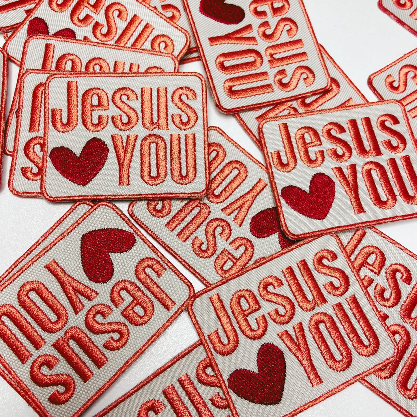 3" Jesus heart You -  Embroidered Hat Patch