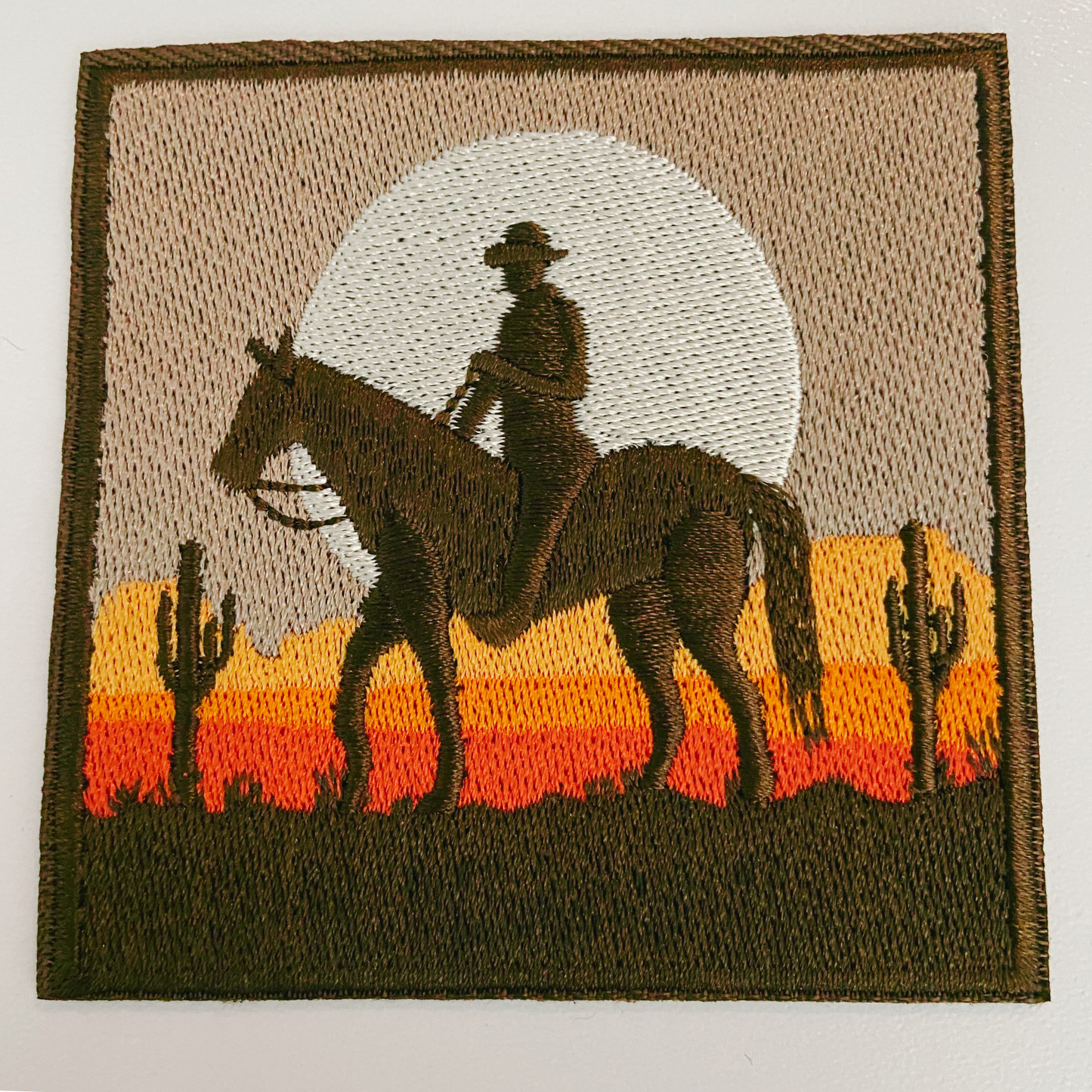 3" Cowboy Sunset -  Embroidered Hat Patch