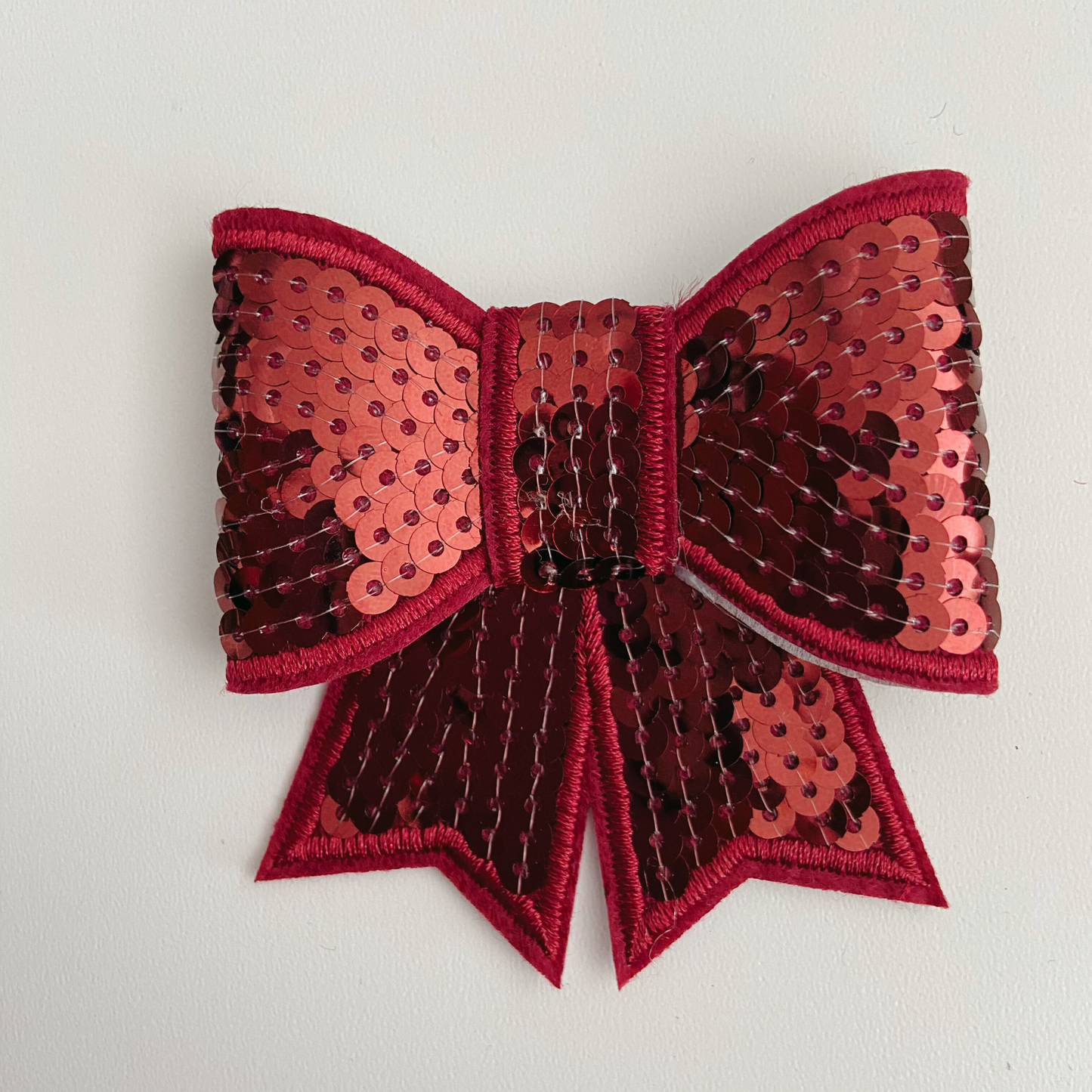 3" SEQUIN 3D Bow In MAROON - SEQUIN Hat Patch