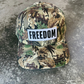 3.5" FREEDOM in White & Black  -  Embroidered Hat Patch