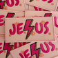 4" JESUS with Lightning and flowers -  Embroidered Hat Patch