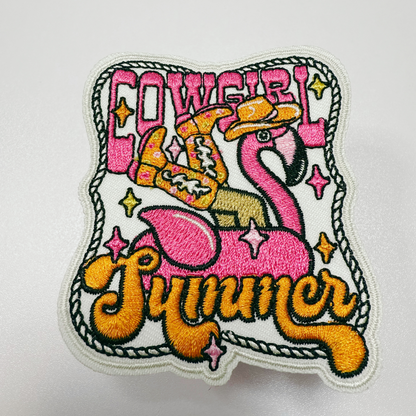 3" Cowgirl Summer  -  Embroidered Hat Patch