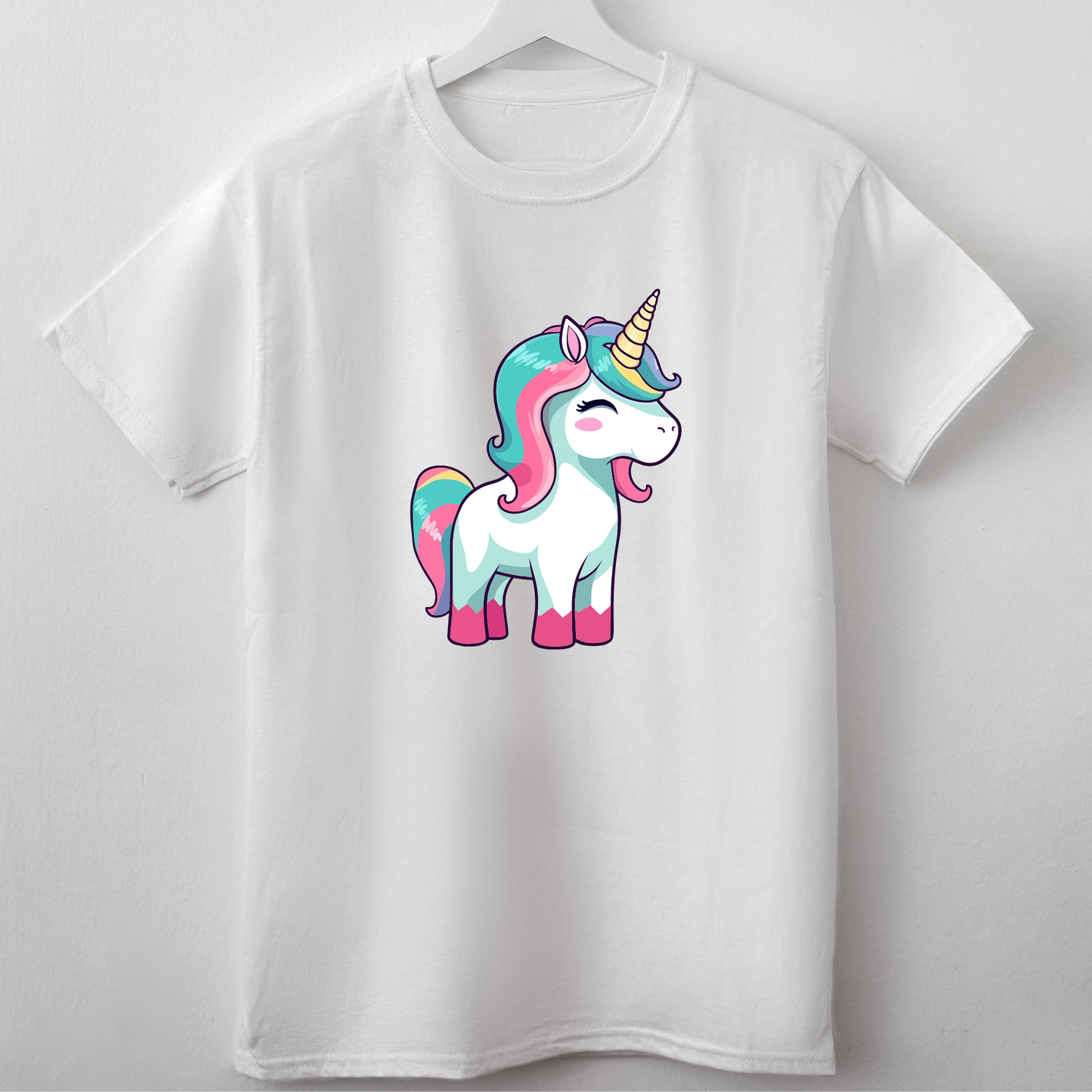 (Shirt not included) Unicorn 5"x 7"w - Clear Film Transfer