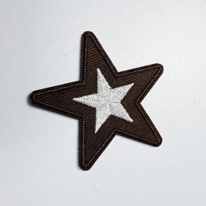 2" Star in Brown -  Embroidered Hat Patch