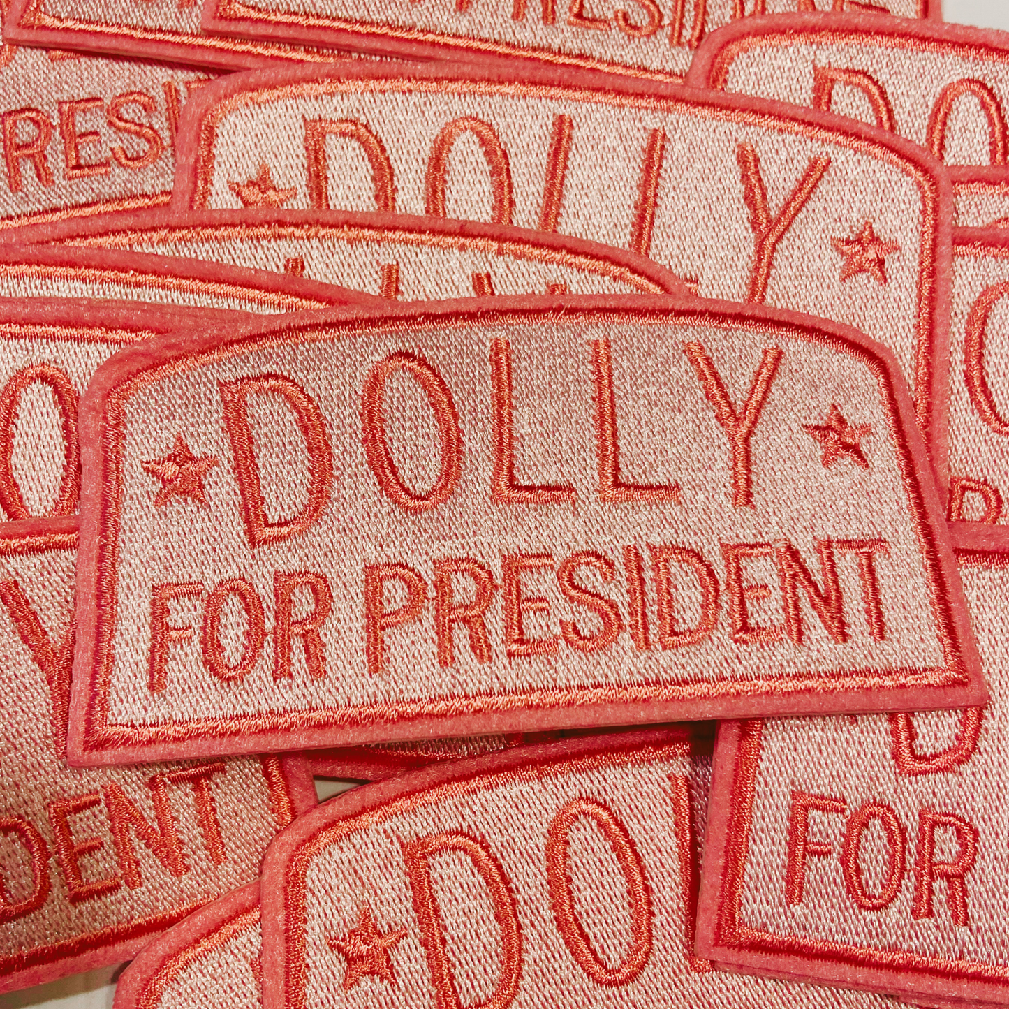 4"  DOLLY for President -  Embroidered Hat Patch (Version 2)