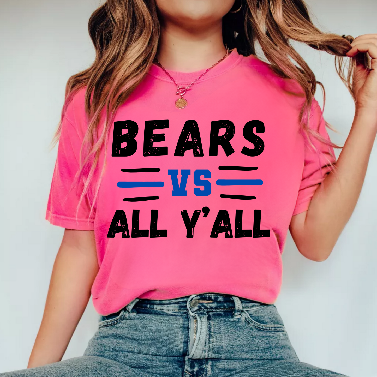 (shirt not included) BEARS vs ALL Y'ALL -  DTF TRANSFER  ( COLD PEEL)