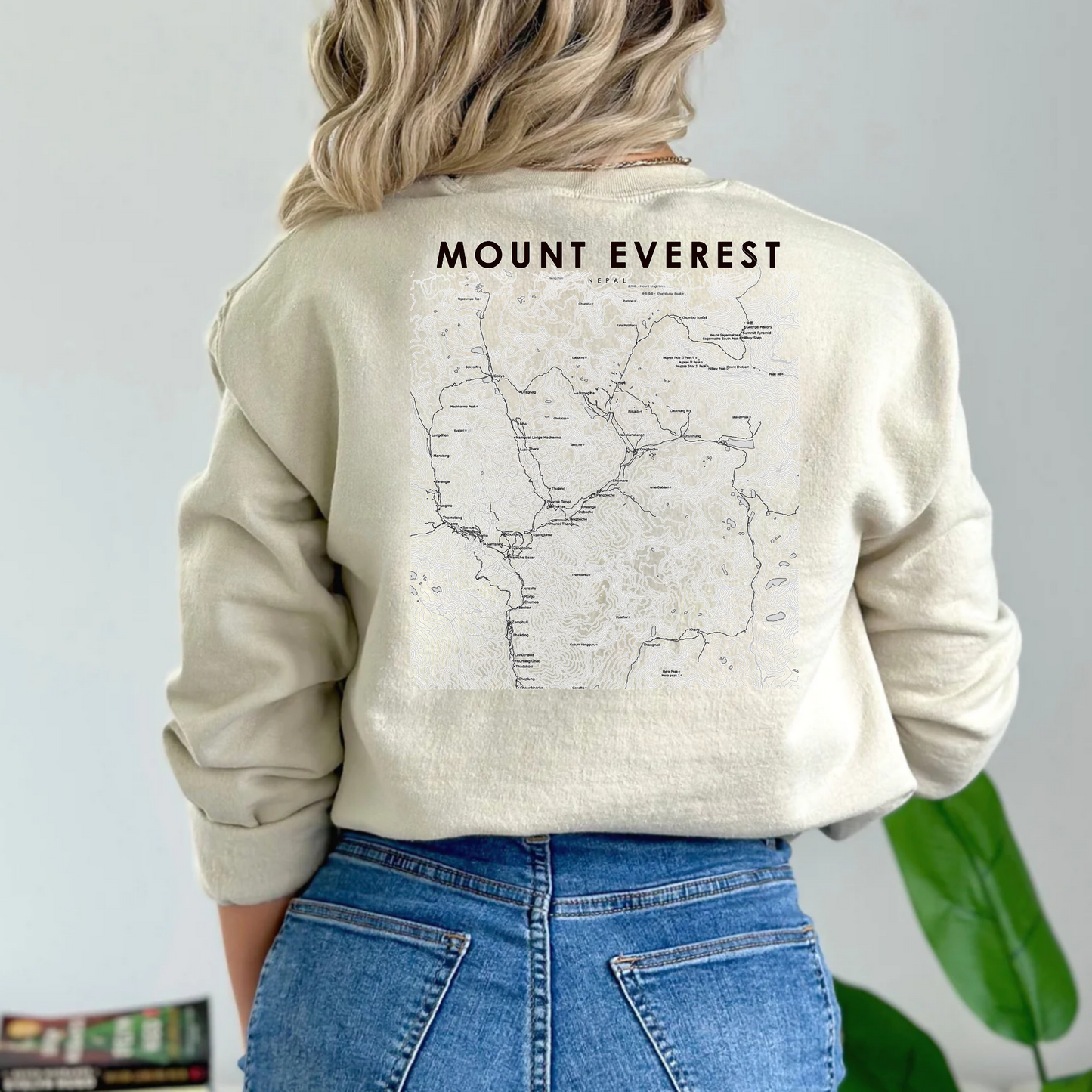 (shirt not included) Mount Everest Map -  Matte Clear Film Transfer