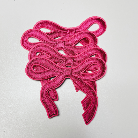 3.75" Embroidered Bows (Choose your color) - Embroidered Hat Patch