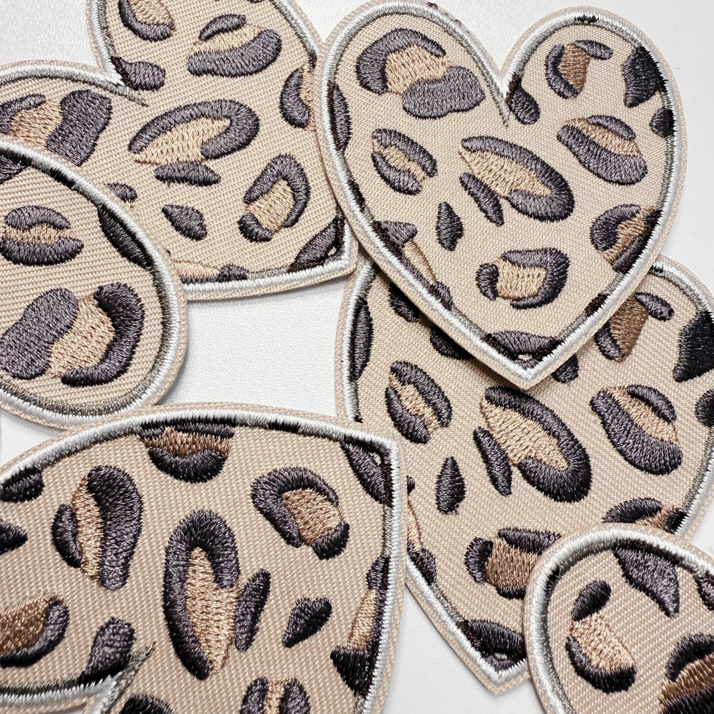 2.5" Animal Print Heart -  Embroidered Hat Patch