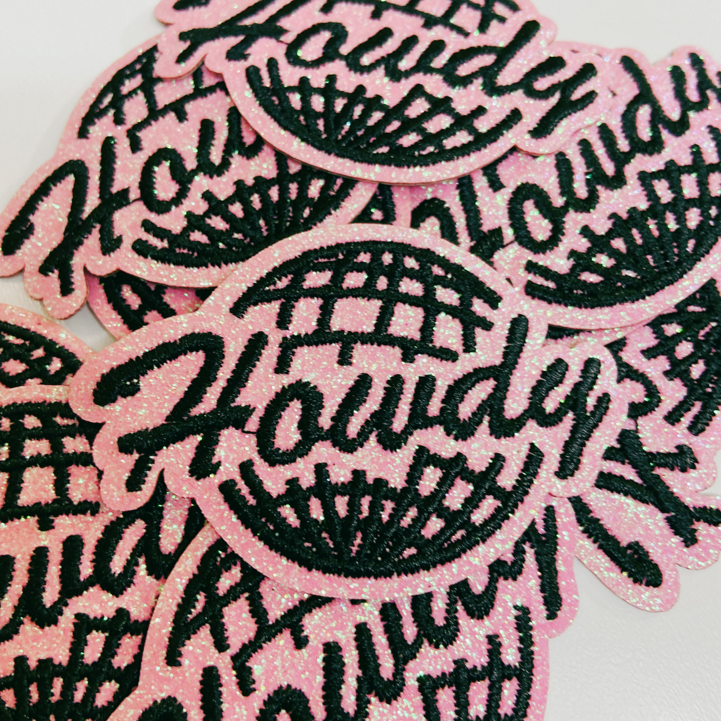 2.5" Glitter Howdy Silver or Pink -  Embroidered Hat Patch
