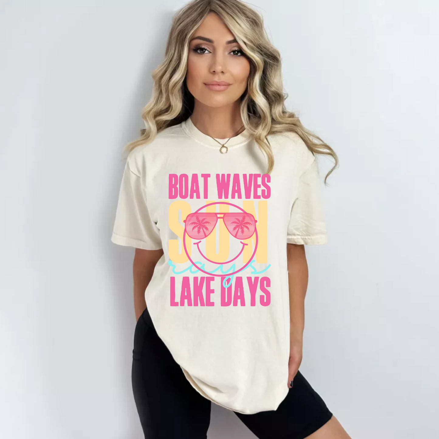 (Shirt not included) Boat Waves Lake Days -  Clear Film Transfer