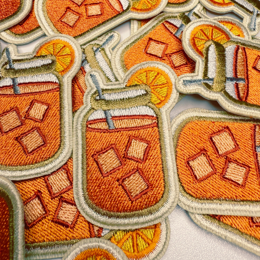 2" Iced Tea - Orange - Embroidered Hat Patch