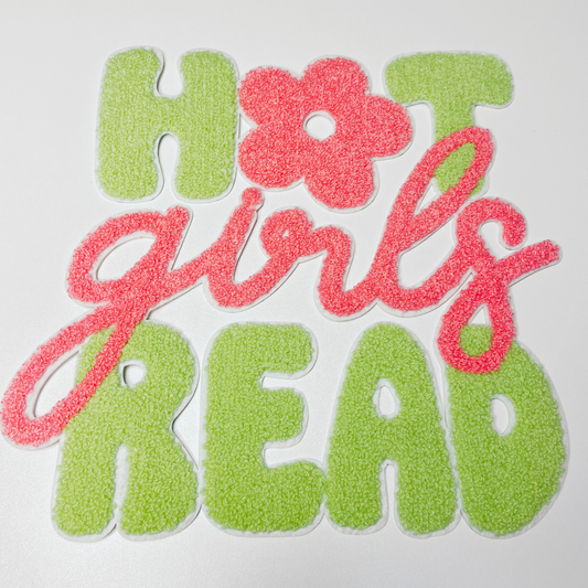 10" Hot Girls Read - Chenille Patch