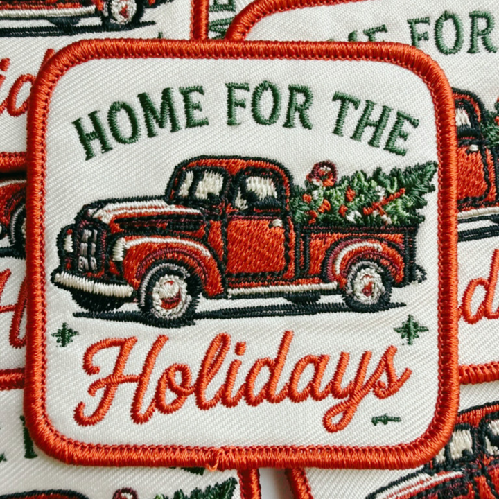 2.5" Home For The Holidays  -  Embroidered Hat Patch