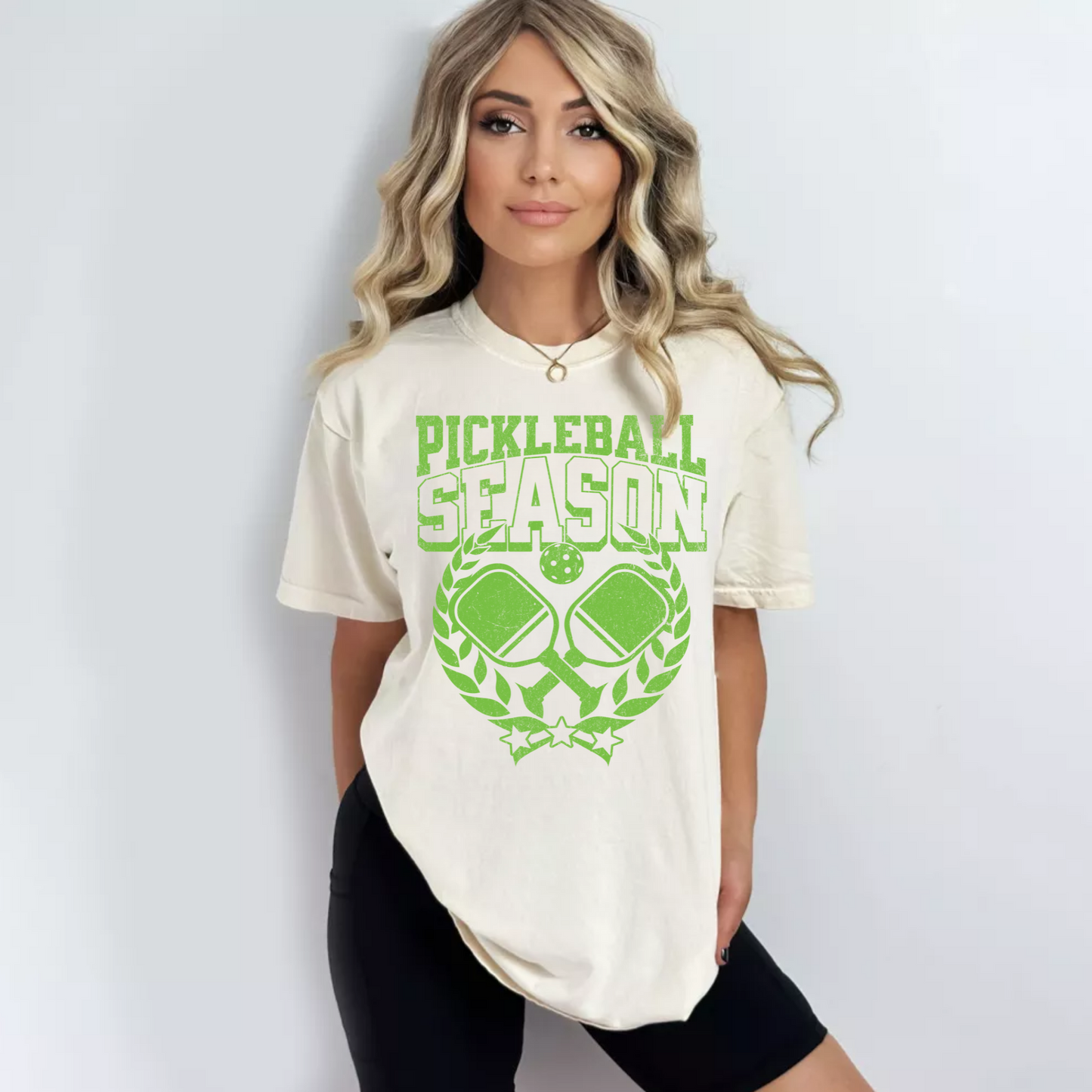 (shirt not included) Pickleball Season in bright Green Screen print Transfer