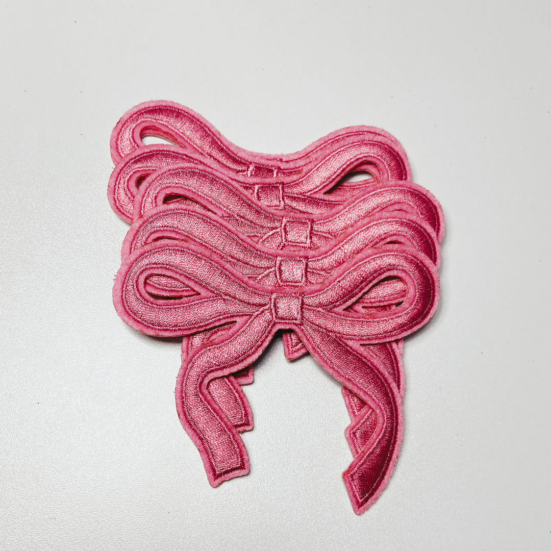 3.75" Embroidered Bows (Choose your color) -  Embroidered Hat Patch