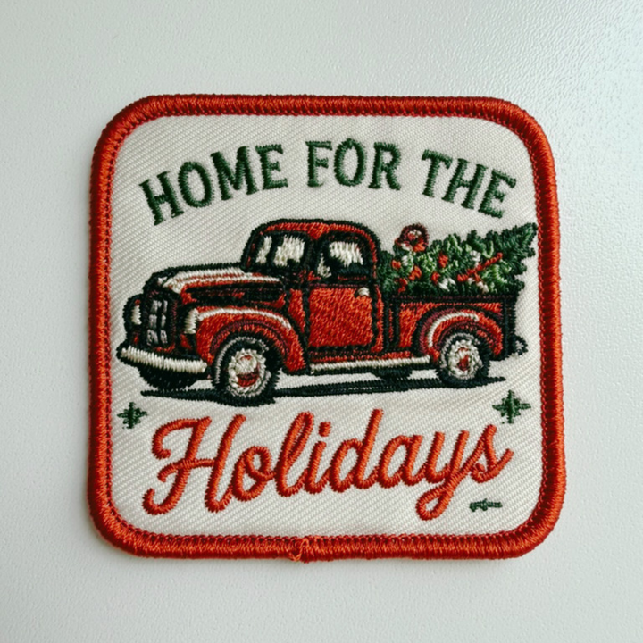 2.5" Home For The Holidays  -  Embroidered Hat Patch