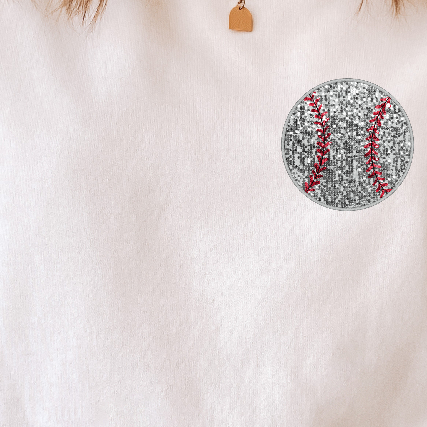 (shirt not included) Faux sequin Baseball Pocket - Clear Film Transfer