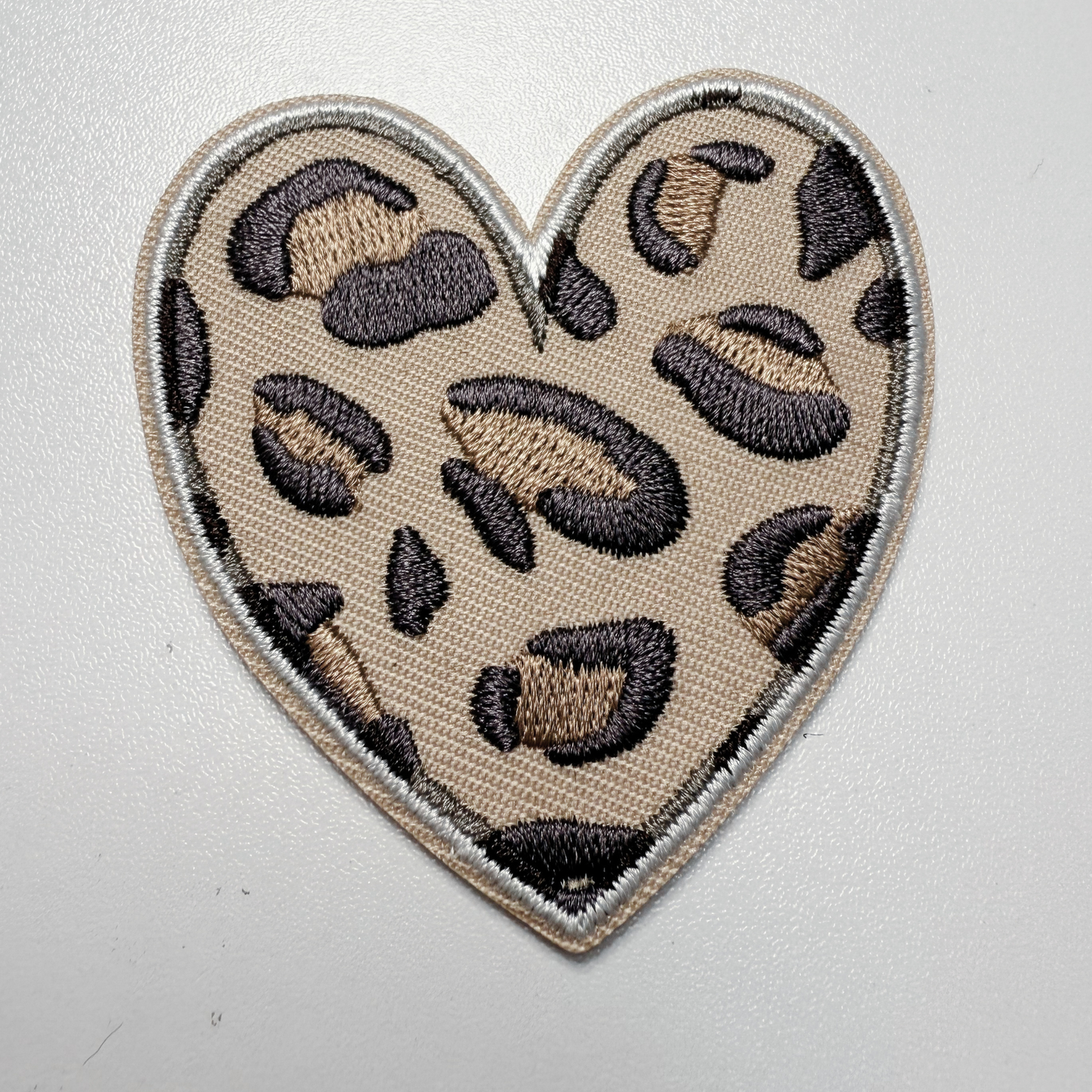 2.5" Animal Print Heart -  Embroidered Hat Patch