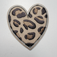 2.5" Animal Print Heart -  Embroidered Hat Patch