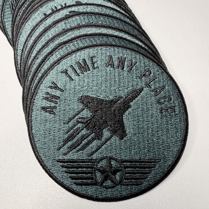 3" Any Time Any Place - Aviation -  Embroidered Hat Patch