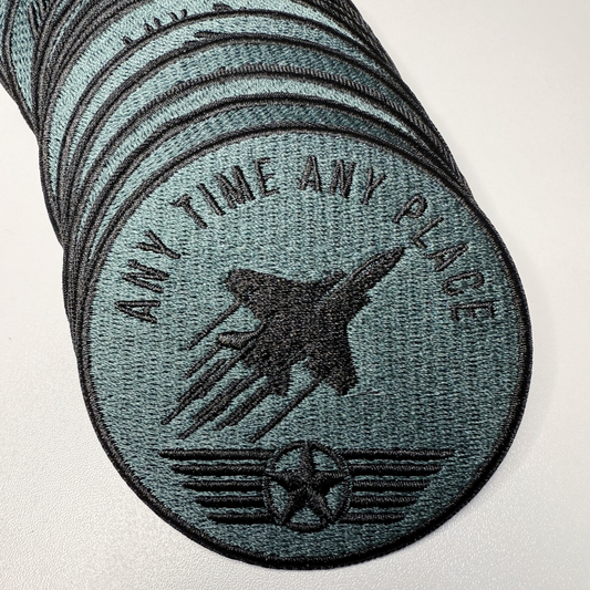 3" Any Time Any Place - Aviation -  Embroidered Hat Patch