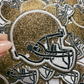 3" Football Helmet in Glittered Embroidered Patch - Hat patch