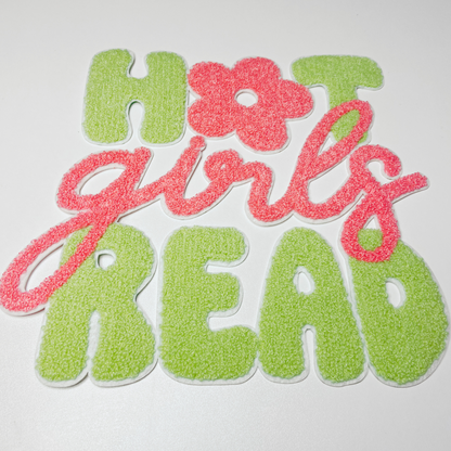 10" Hot Girls Read - Chenille Patch