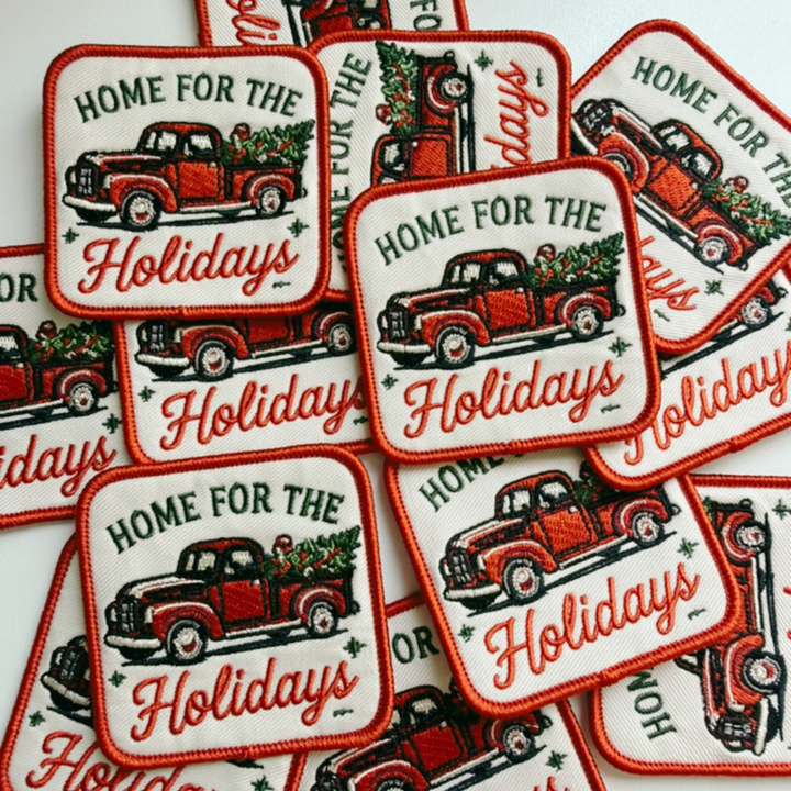2.5" Home For The Holidays  -  Embroidered Hat Patch
