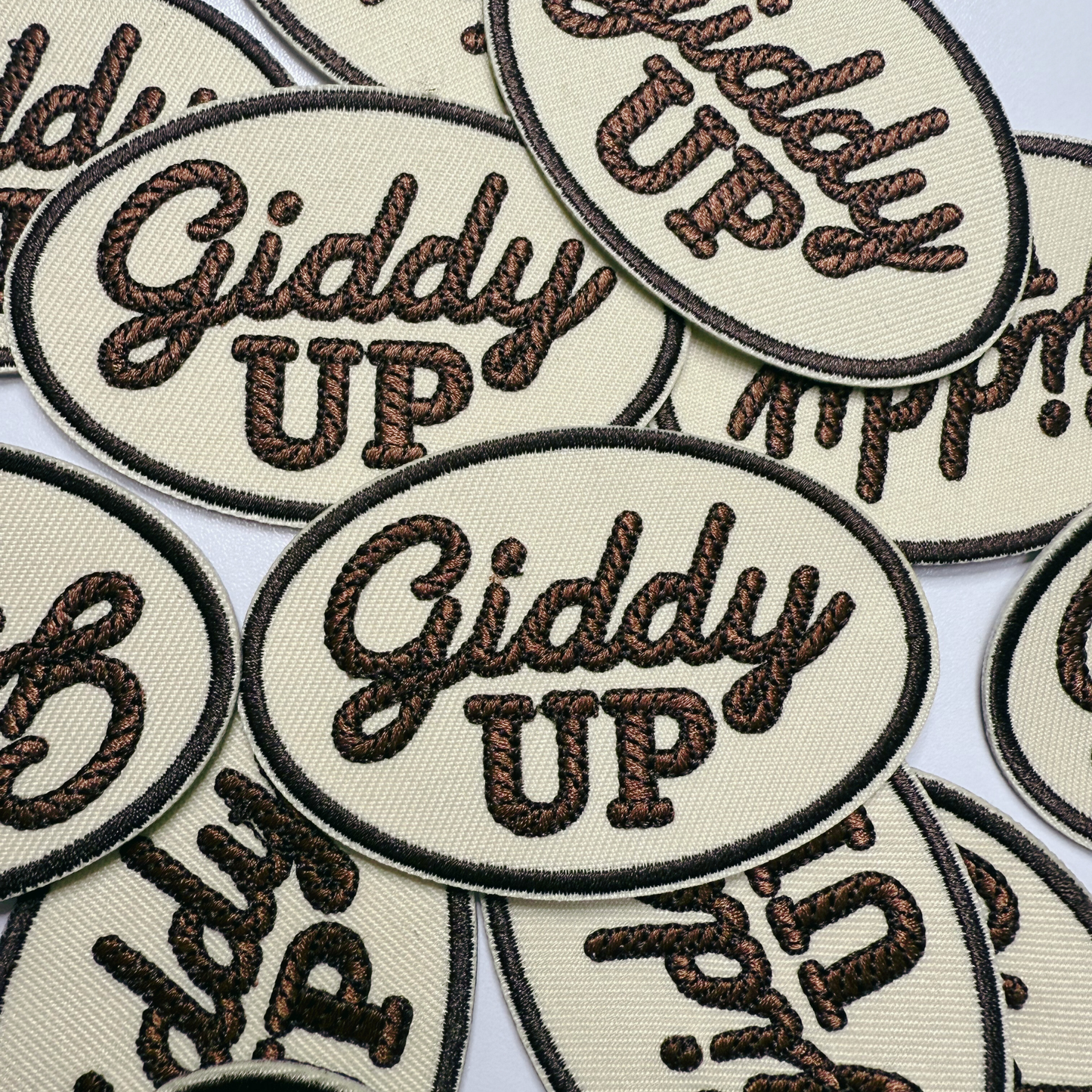 3" Giddy UP -  Embroidered Hat Patch