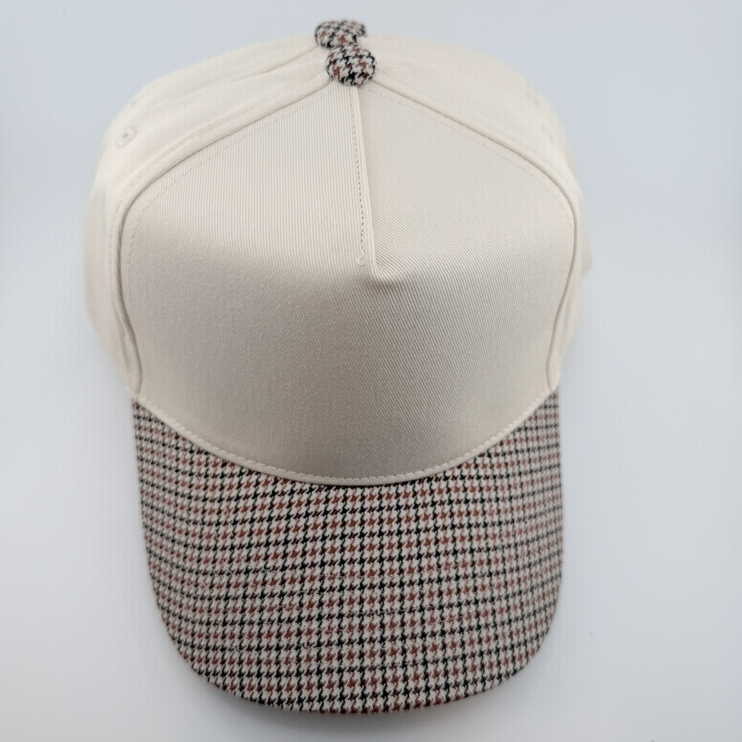TEELUX - Cotton Structured Hat Blank -  SNAP BACK - Houndstooth