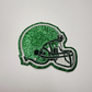 3" Football Helmet in Glittered Embroidered Patch - Hat patch