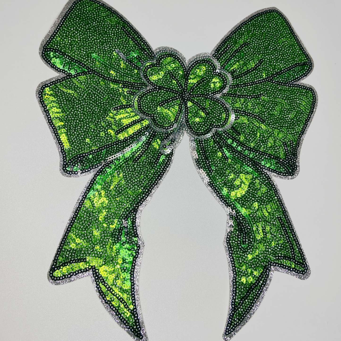 9.5" x 11” St. Patricks Day Bow - Sequin Patch