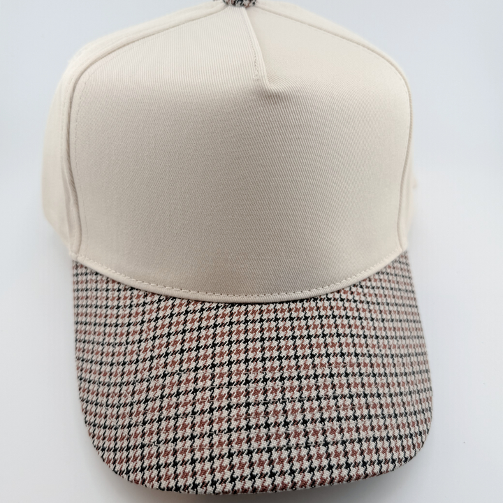 TEELUX - Cotton Structured Hat Blank -  SNAP BACK - Houndstooth