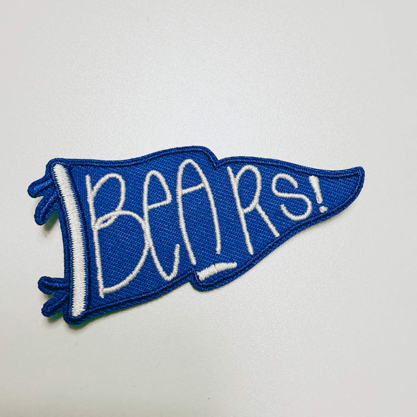 3" Bears Flag in Blue - Embroidered Hat Patch