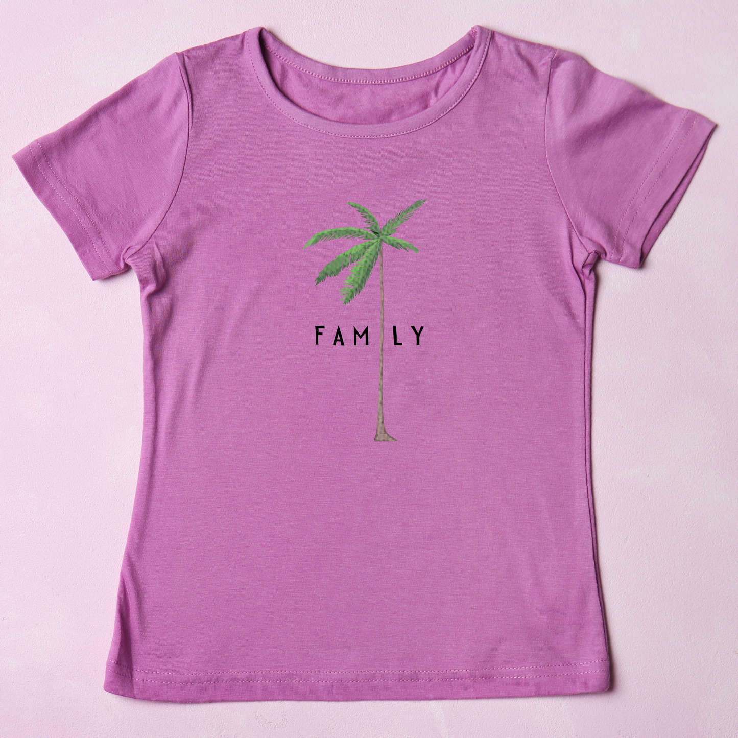 (Shirt not included) Family Palm tree 4.5" x 7"-  Matte Clear Film Transfer