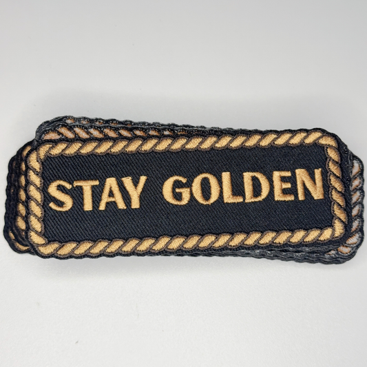4" Stay Golden - Embroidered Hat Patch
